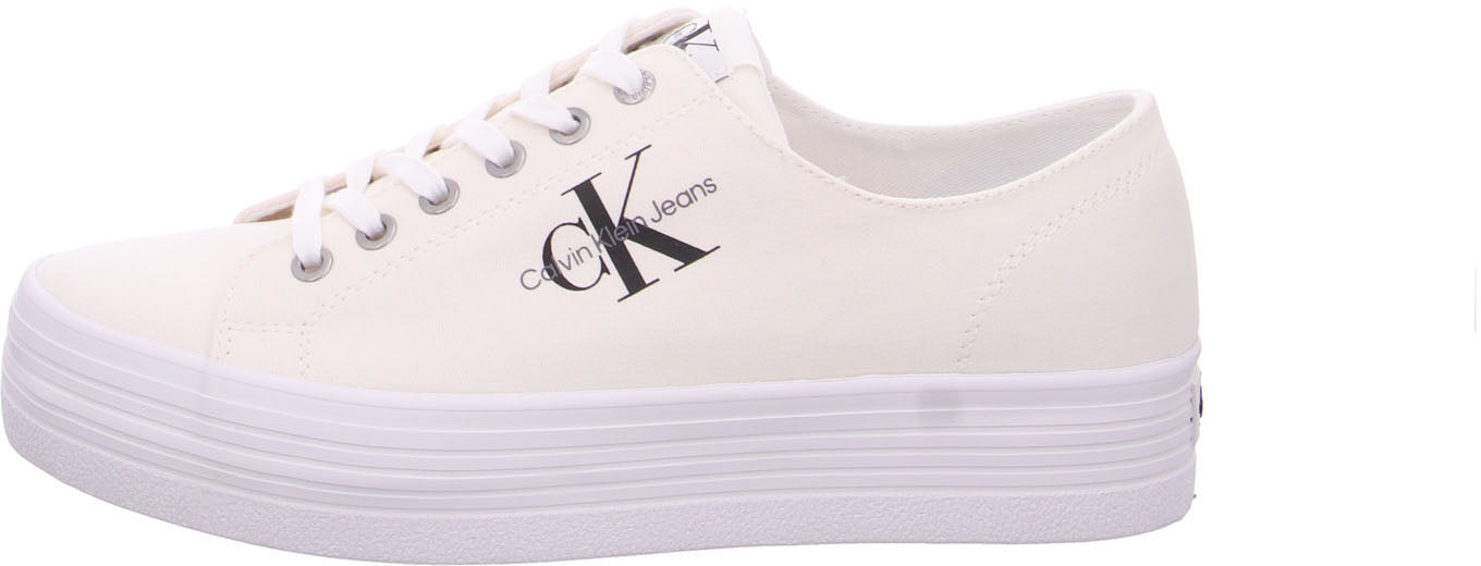 Calvin Klein Flatform Leinenschuh Weiß