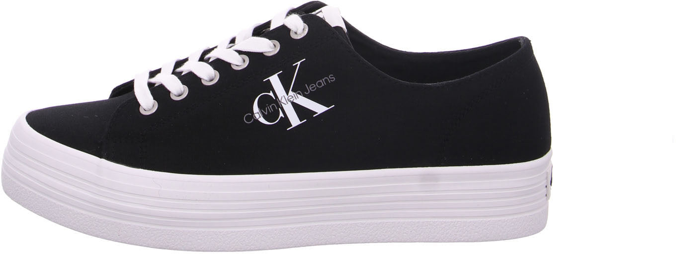 Calvin Klein Flatform Leinenschuh Schwarz