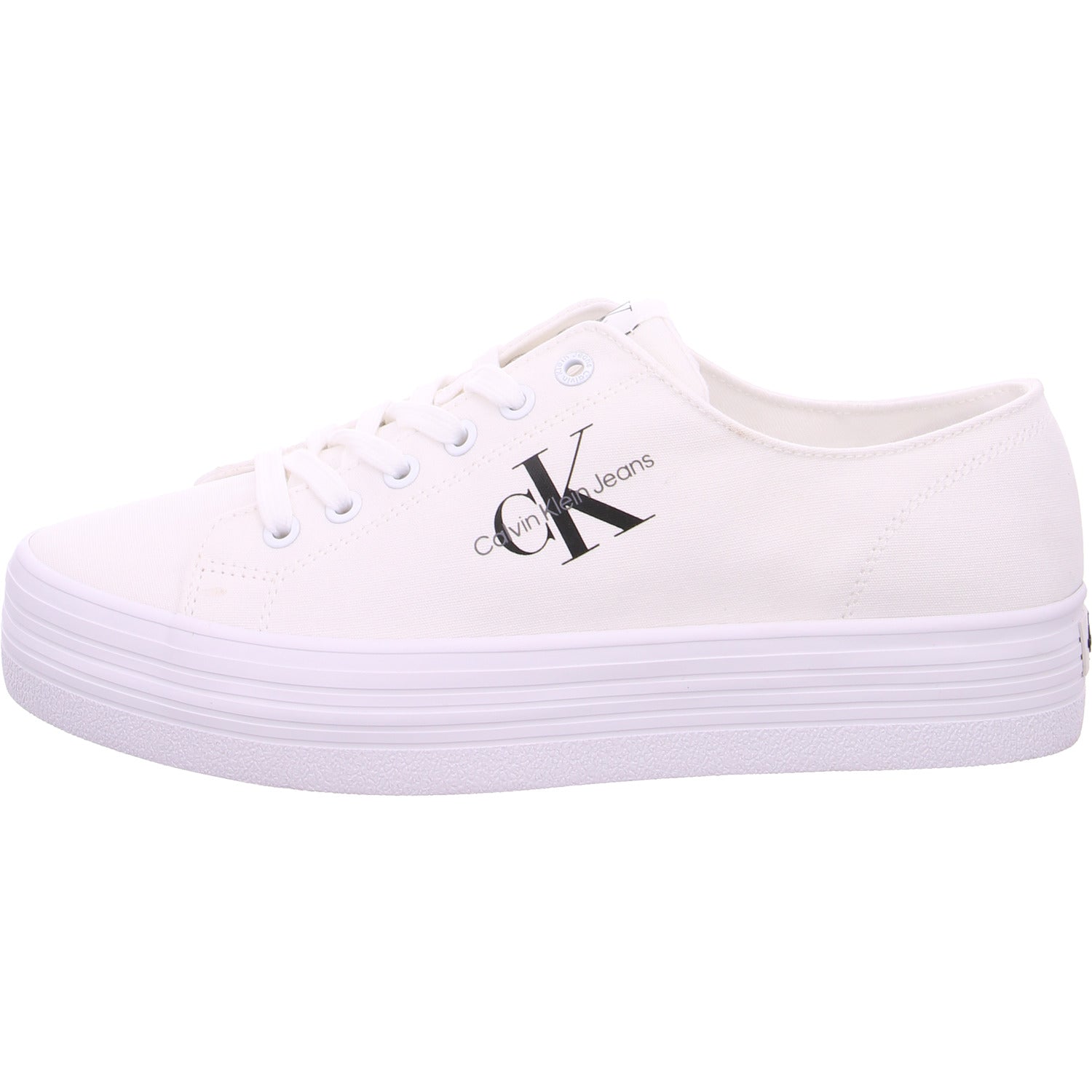 Calvin Klein Vulc Flatform Essential Leinenschuh Weiß