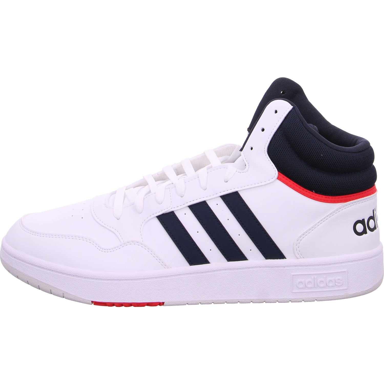 adidas Hoops 3.0 Mid sportlicher Schnürer Weiß