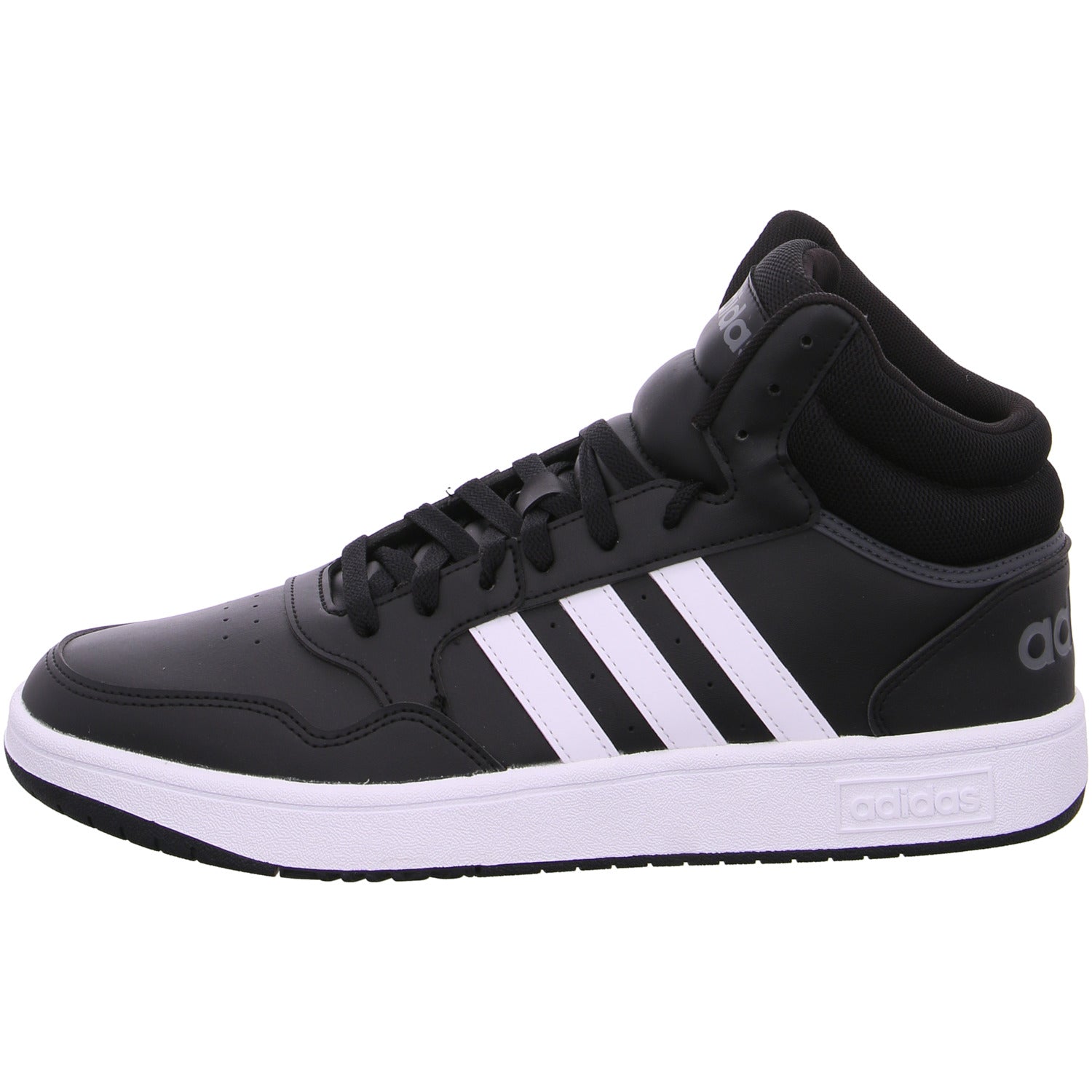 adidas Hoops 3.0 Mid sportlicher Schnürer Schwarz